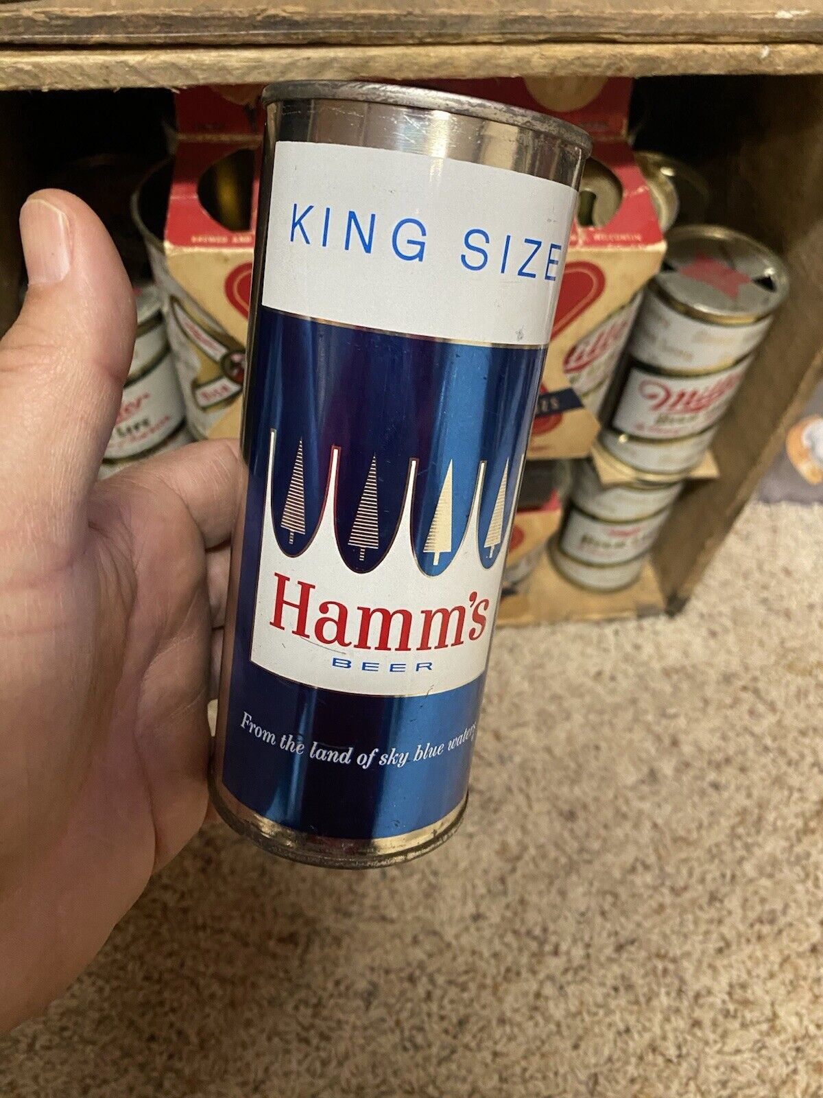 Hamms beer Flat Top Can beer can 1/2 Quart St Paul Mn Old Vintage King Size