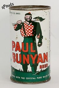 PAUL BUNYAN FLAT TOP BEER CAN WISCONSIN GREAT NORTHWOODS STATE WAUKESHA,WI GREEN