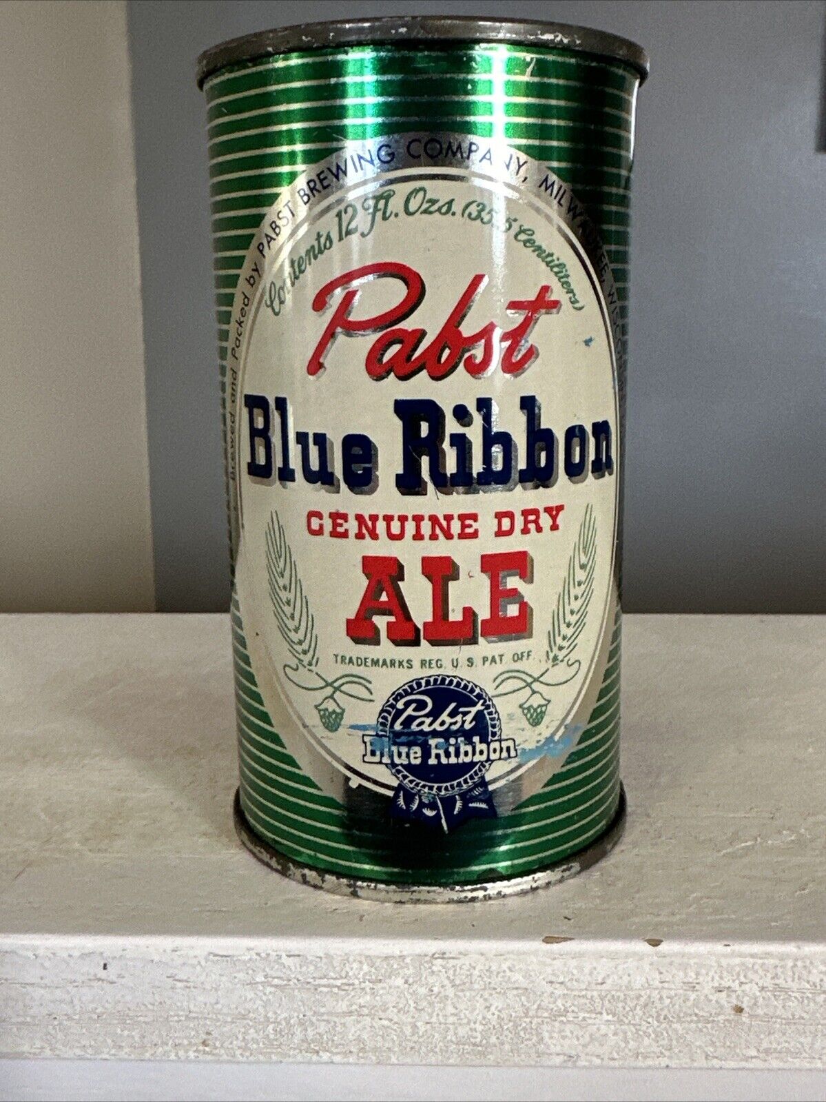 Sweet Pabst Blue Ribbon Ale 12oz. Flat Top Beer Can Pabst Brewing Milwaukee, WI.