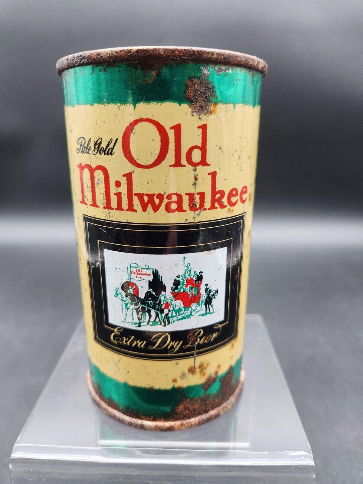 1940's RARE IRTP OLD MILWAUKEE FLAT TOP CAN Beer Extra Dry Wi Rare Schlitz