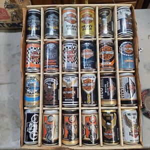 Harley Davidson EMPTY beer cans collection Daytona Sturgis Milwaukee Pabst MGD