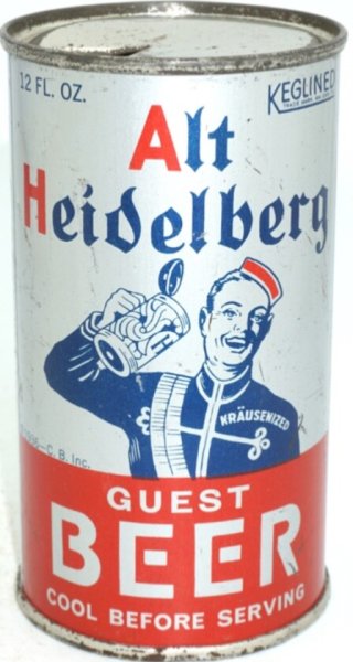 *STUNNING Alt Heidelberg Guest Flat Top Beer Can - OI - USBC# 30-14 - A1+ Condit