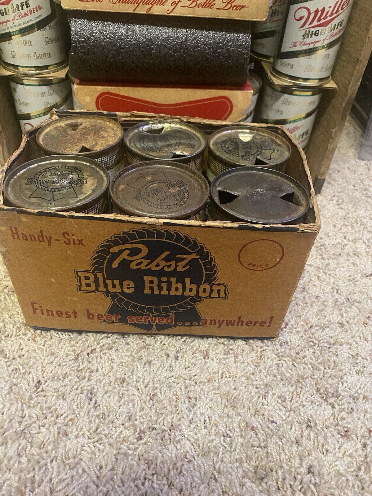 Pabst Six Pack Flat Top Beer Can W Carrier pabst Brewing Co Milwaukee Wi Old