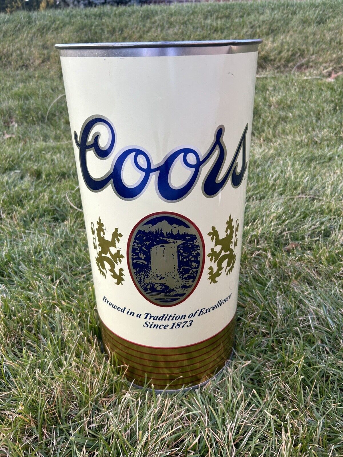 Vintage Coors  Beer Trash Can P&K Company