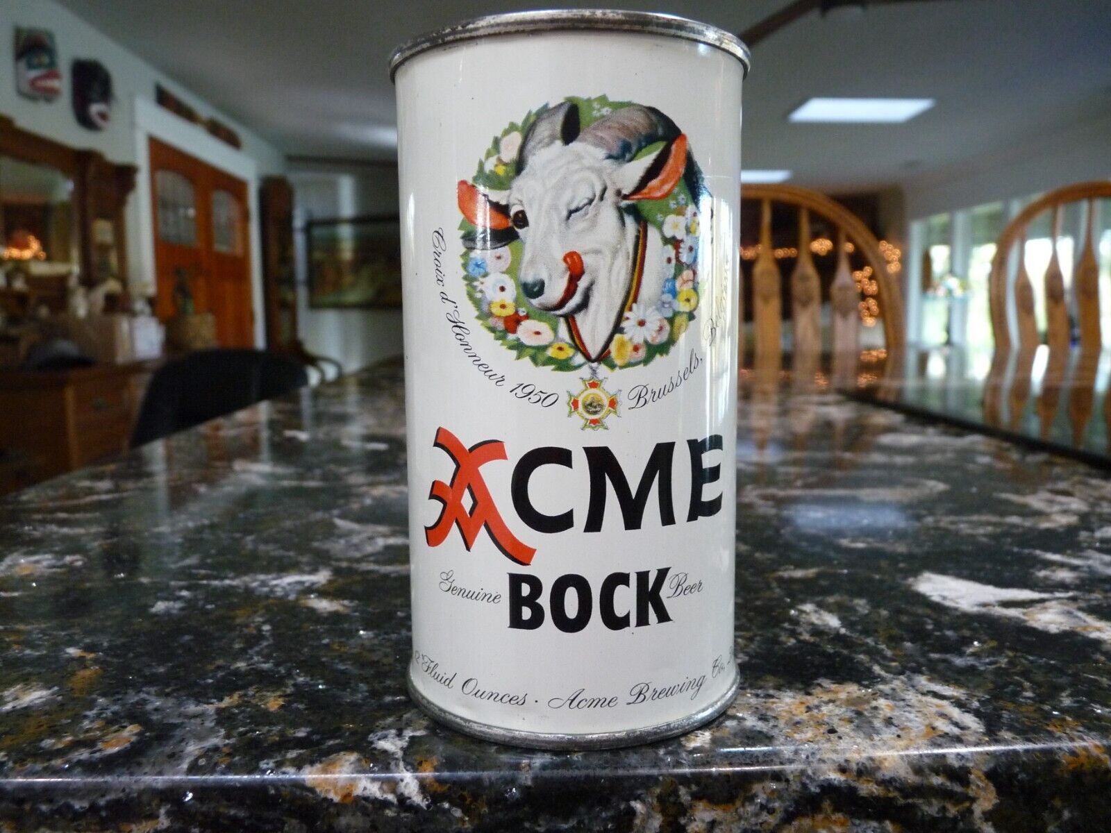 Acme Bock Flat Top Beer Can, acme brewing co los angeles