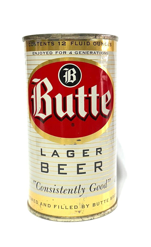 Butte Lager Flat Top Beer Can (empty)