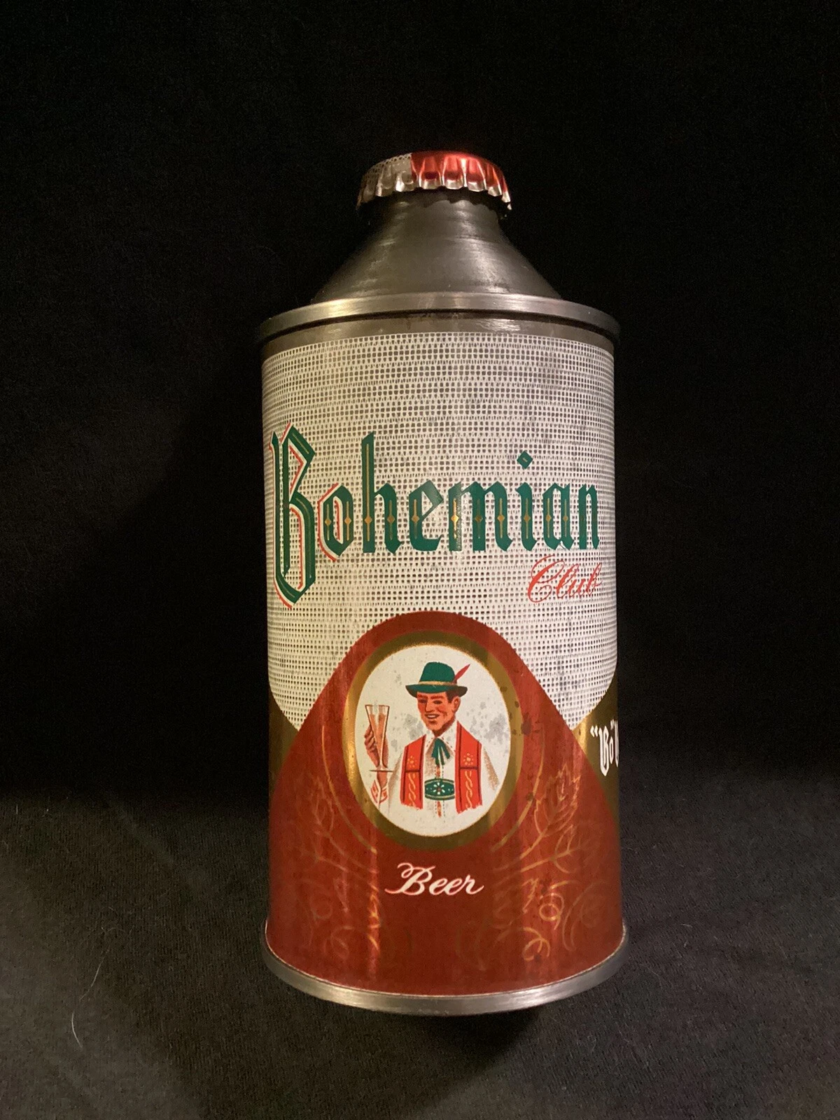 "Tough" BOHEMIAN CLUB BEER Cone Top Beer Can W/Cap