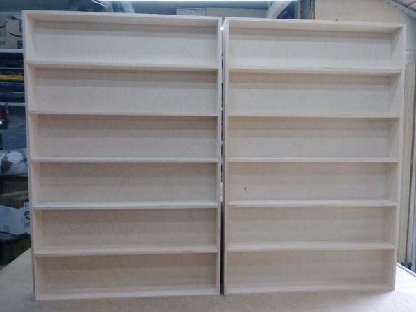 2 pc. Custom Handmade Beer Can display shelves.