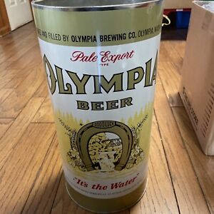 Vintage Olympia Beer Metal Trash Can