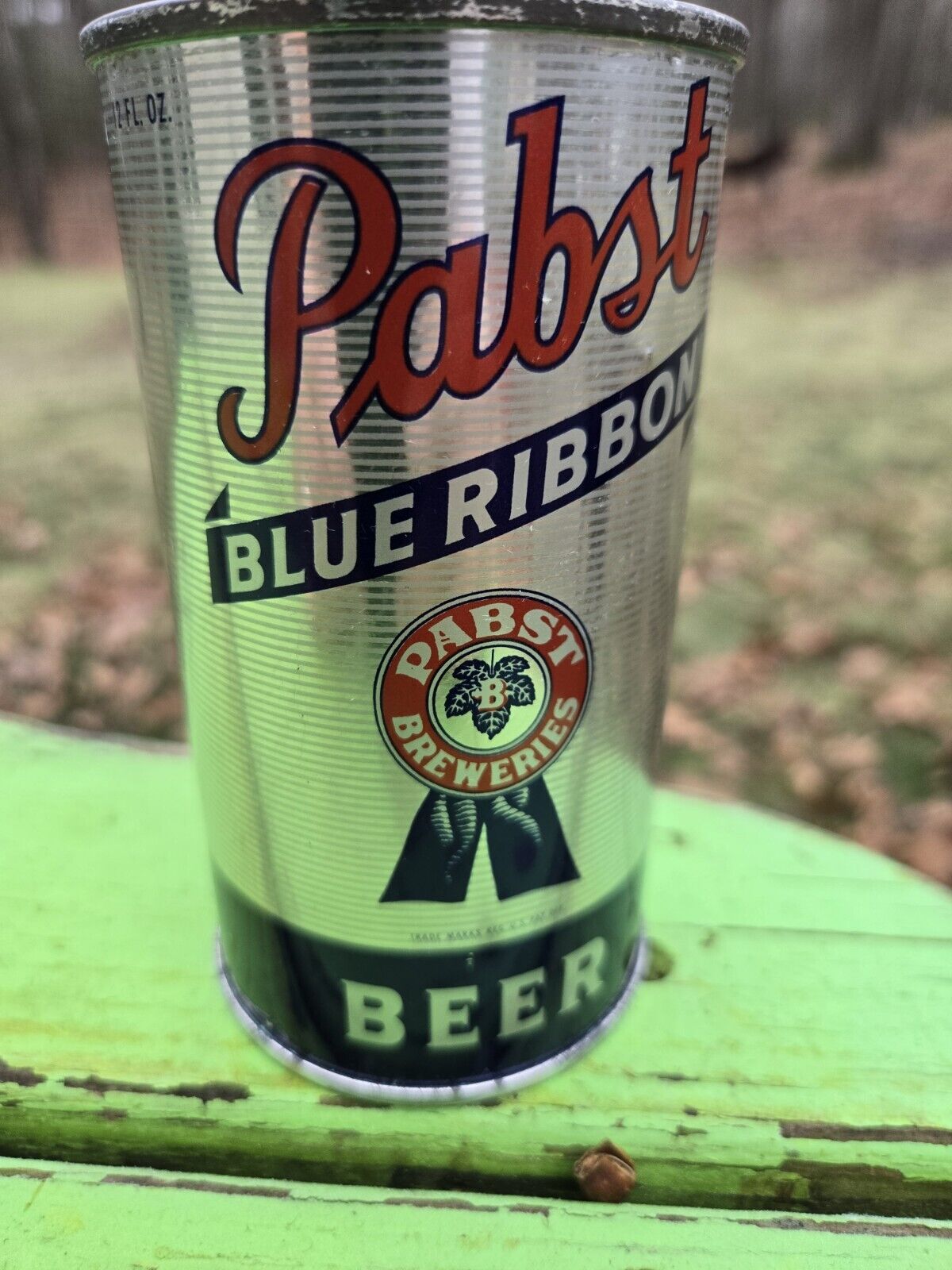 Vintage SICK Original IRTP Pabst Blue Ribbon Flat Top 12 Oz. Beer Can FREE SHIPP