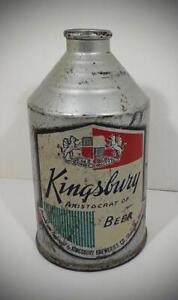 VINTAGE 1940's KINGSBURY "ARISTOCRAT OF BEER" CAN CONE TOP CROWNTAINER IRTP