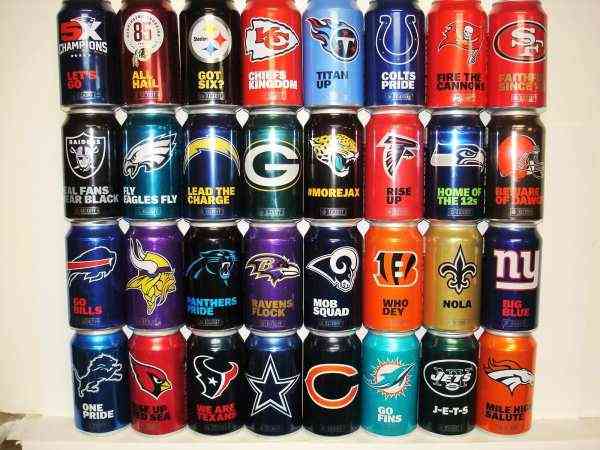 BUD LIGHT “2017 NFL KICKOFF FOOTBALL COMPLETE SET” ( 32 DIFF) ALUMINUM Beer Cans