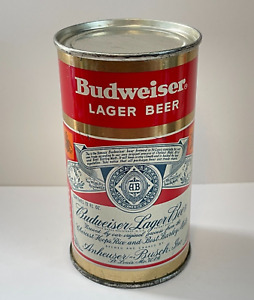 BUDWEISER LAGER BEER FLAT TOP CAN St Louis MISSOURI One City ver. BOTTLE on SIDE