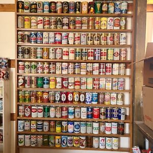 168 straight steel bottom opened beer can display collection Genesee Old Crown