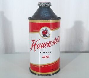 HAUENSTEIN NMT 3.2% HIGH PROFILE CONE TOP BEER CAN+BOTTLE CAP NEW ULM, MINNESOTA