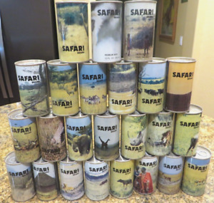 US SAFARI Beer Can set complete 24 empty August Schell New Ulm MN Minnesota SS