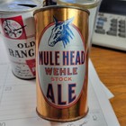 Wehle Stock Mule Head Ale O I. Flat Top Beer Can