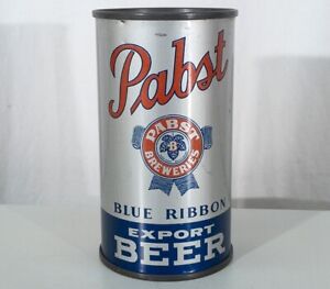 PABST BLUE RIBBON VERY CLEAN OPENING INSTRUCTION FLAT TOP BEER CAN MILWAUKEE PBR