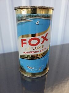 Fox Deluxe Waukesha Beer Flat Top Can Peter Fox Brewing Co. Wisconsin Water