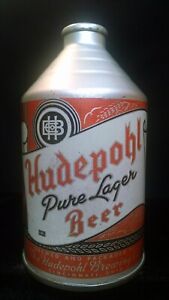 HUDEPOHL PURE LAGER BEER - 1940'S 12OZ IRTP CROWNTAINER CONE TOP CAN CINCINNATI