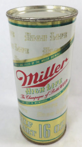 MILLER HIGH LIFE HALF QUART 16OZ flat top beer can bottom opened Girl on Moon