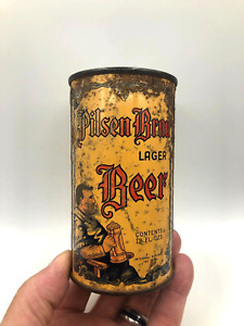 Mega Rare 12oz PILSEN BRAU Lager Flat Top Beer Can Rainier Brewing San Francisco