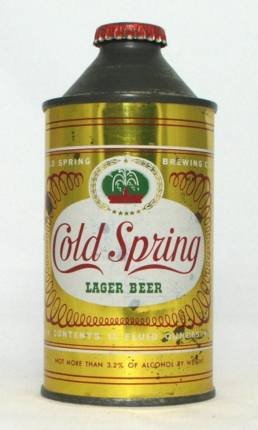 Cold Spring Beer 12 oz. DNCMT 3.2% Variation Cone Top Beer Can-Cold Spring, MN.