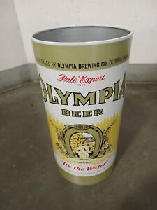 Vintage Olympia Beer Metal Trash Can EX Condition