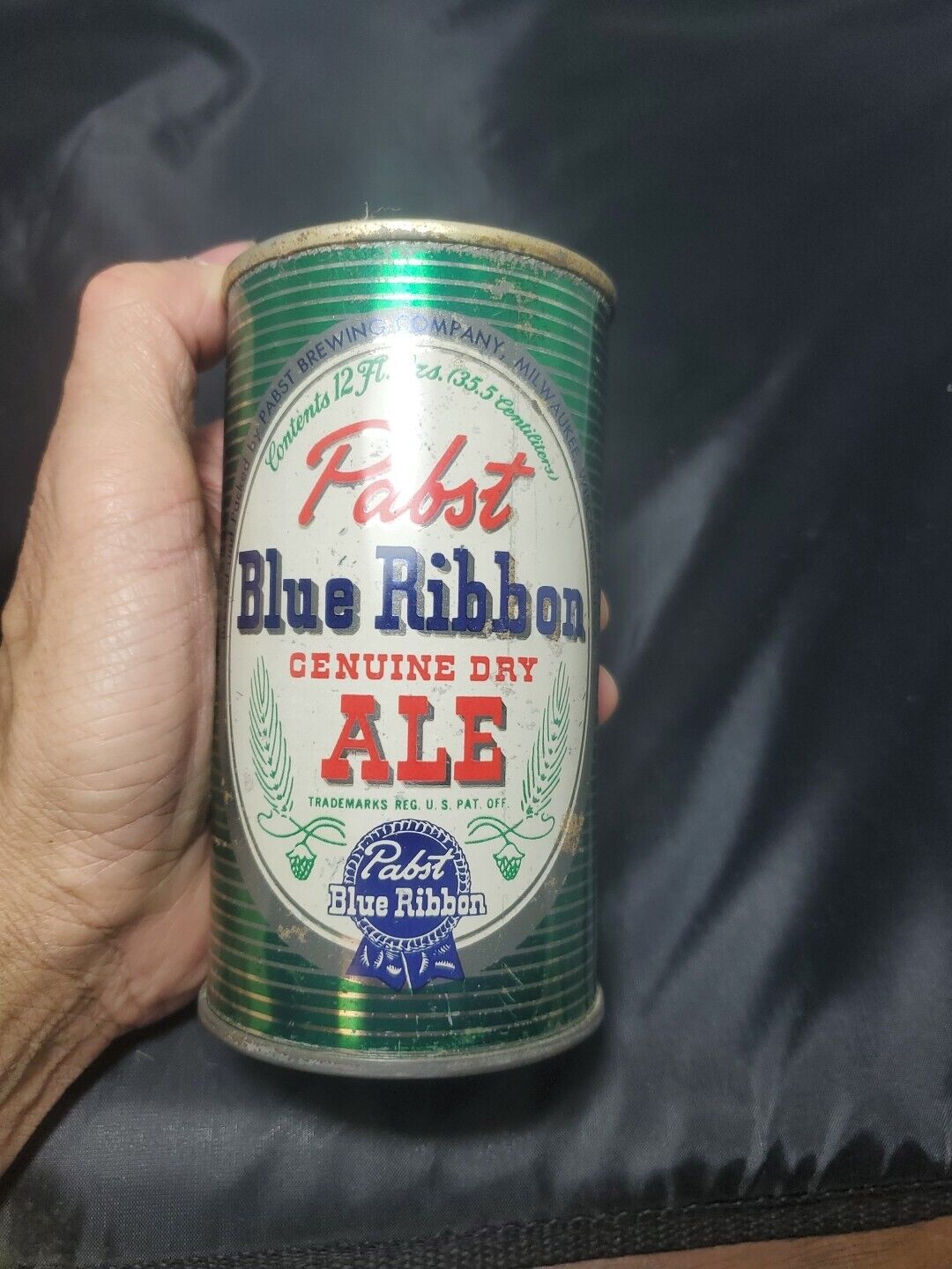 Rare Pabst Blue Ribbon Ale Flat Top Beer Can Empty Can  USBC #111-2 Re-lided