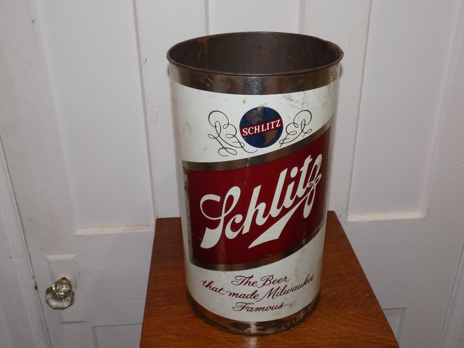 Vintage Schlitz Beer Can Trash Can