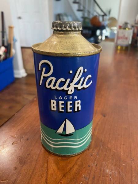 Minty PACIFIC Cone Top IRTP Beer Can Rainier Brewing San Francisco, CA Nice Cap
