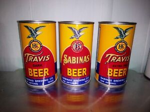 3 Collectors Replica -  Travis Sabinas - beer can lot San Antonio Texas