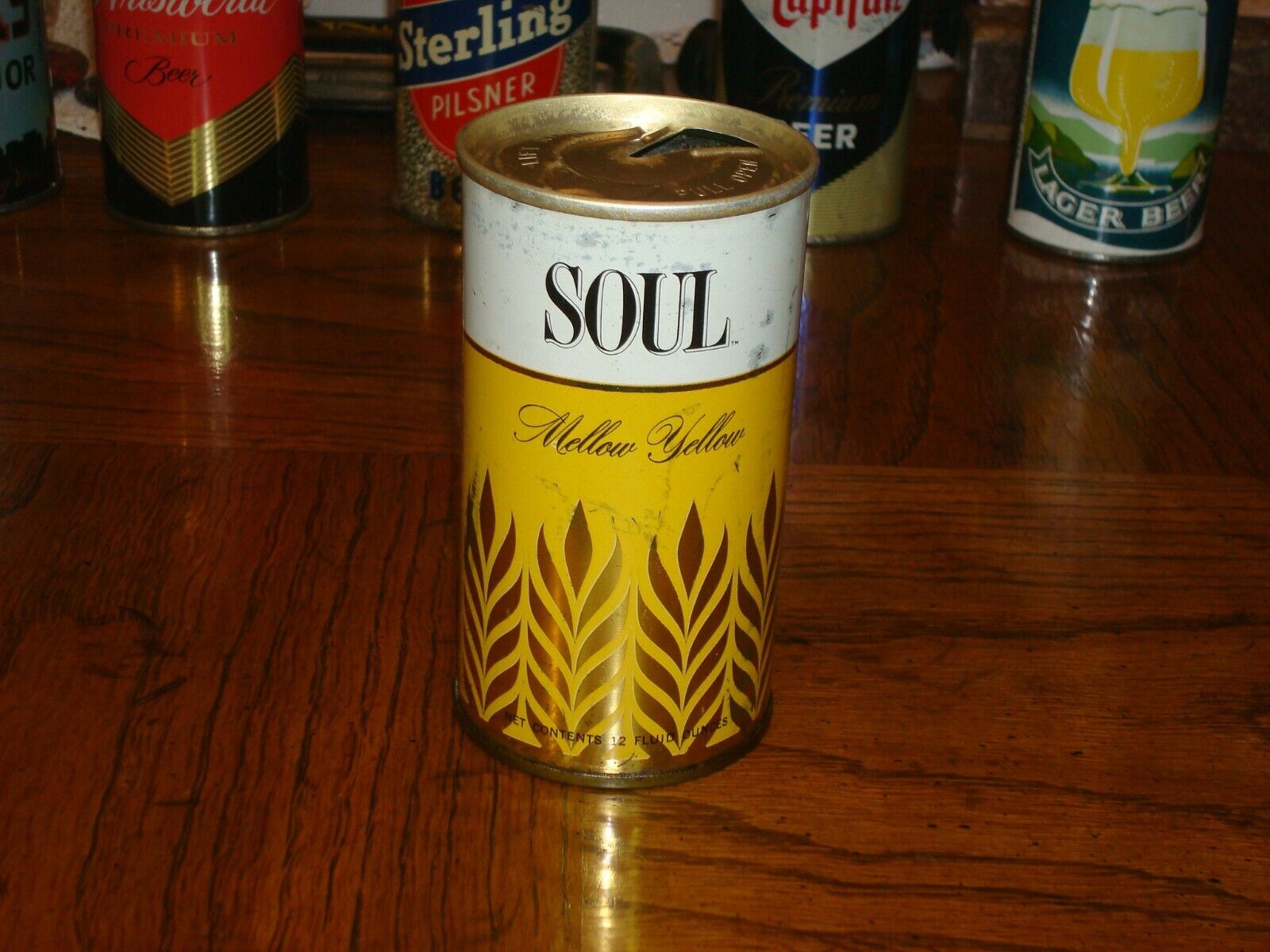 VERY RARE SOUL MELLOW YELLOW PREMIUM BEER PULL TAB BEER CAN MAIER LOS ANGELES