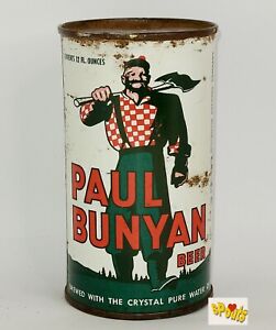 PAUL BUNYAN FLAT TOP BEER CAN WISCONSIN GREAT NORTHWOODS STATE WAUKESHA,WI GREEN