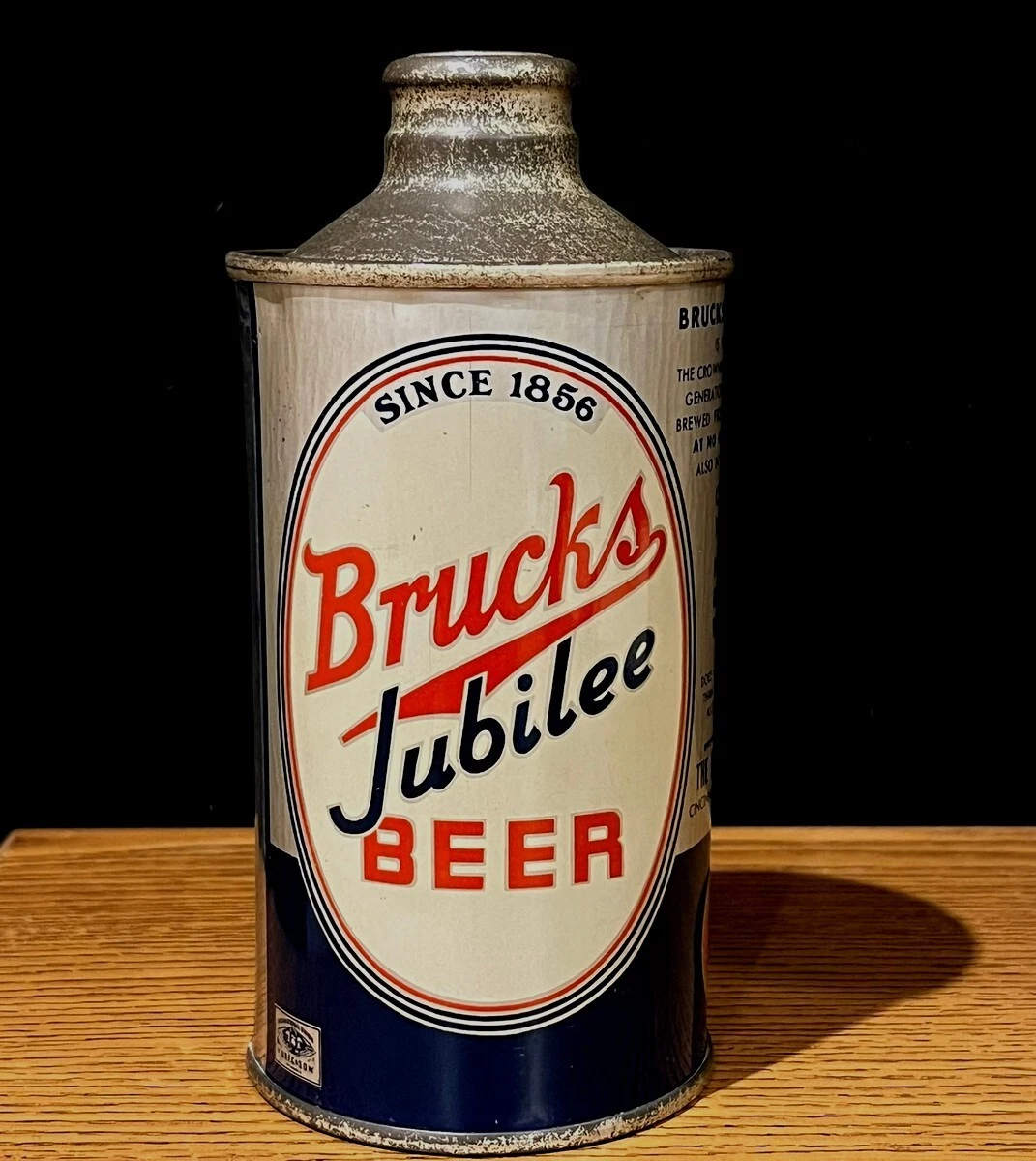 Brucks Jubilee Beer 12oz J-Spout Cone Top Can - Bruckmann, Cincinnati OH - 3.2%