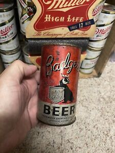 badger BEER Flat Top Beer Can whitewater wi opening instructions manhattan rare