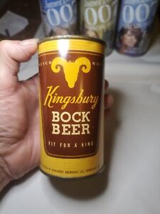 Beautiful Kingsbury Bock 2 Panel 12oz Flat Top Beer Can Empty Can Nice COND