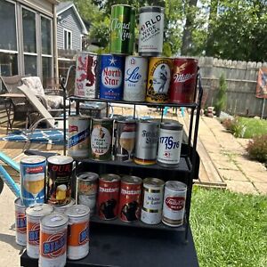 Lot-(25) VTG Pull Tab Mixed Beer Cans Miller Pabst Red Lion Malt Liquor Triumph