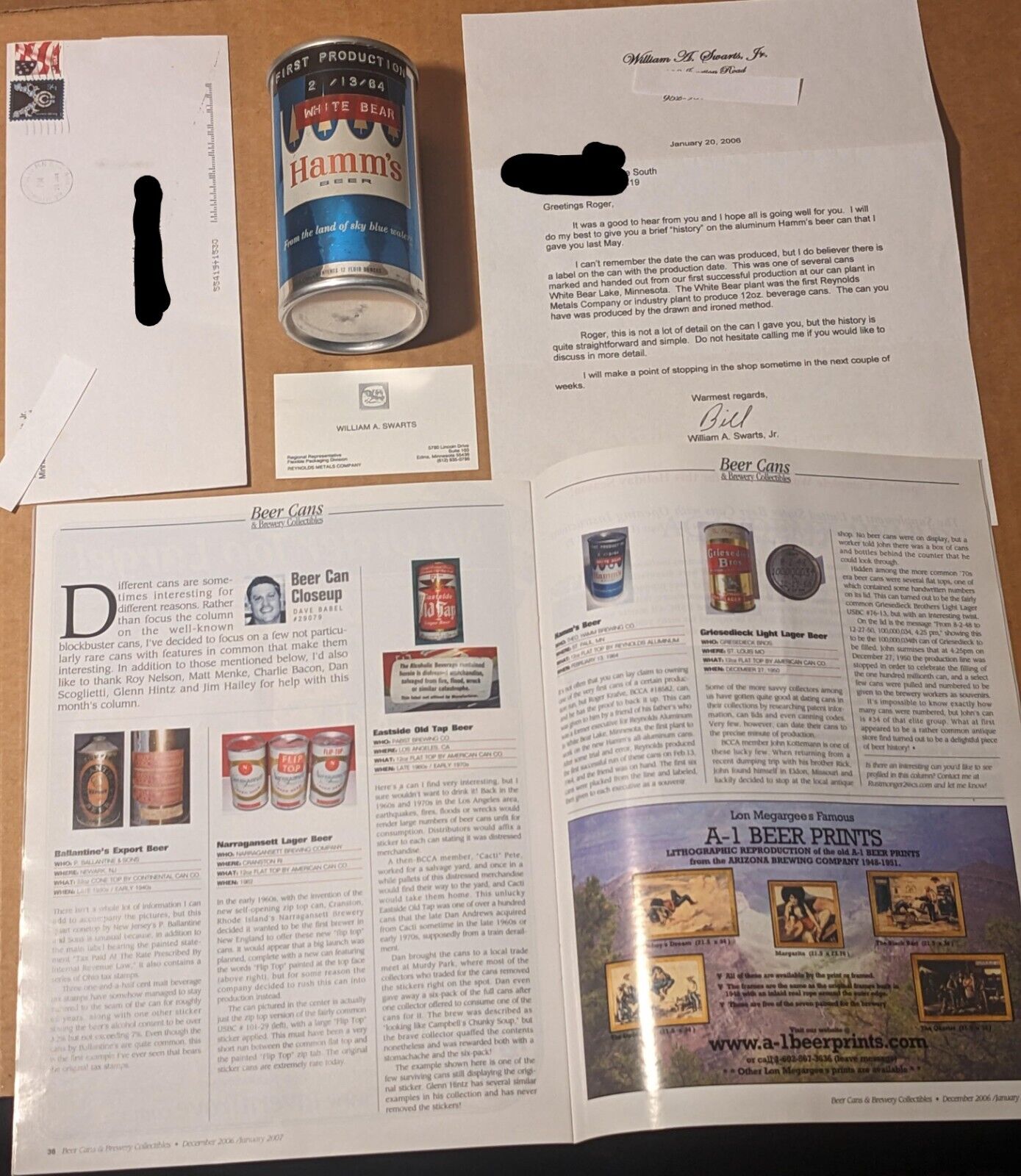 Historical EMPTY 1964 Hamms Beer flat top archive, 1st can off the Reynolds line