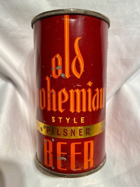 FLAT TOP BEER CAN EMPTY OLD BOHEMIAN 104-34 OI  FOREST CITY BREWING CLEVELAND OH