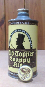 Near Mint IRTP 1940's Old Topper Snappy Ale 12 FL OZ Cone Top Beer Can
