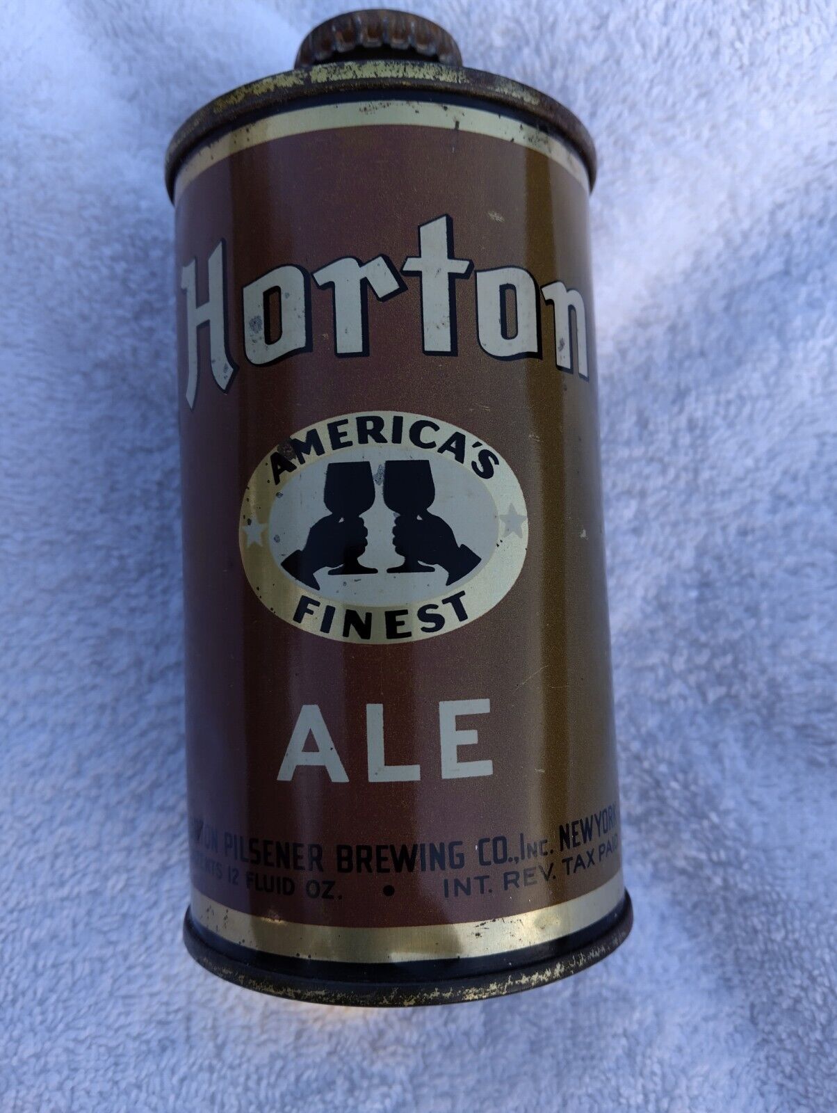 SUPER NICE HORTON ALE CONE TOP BEER CAN,HORTON PILSENER BREW, NEW YORK