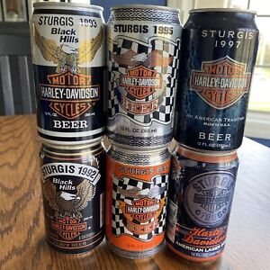 Harley-Davidson Sturgis Motorcycle Rally Beer Cans 1992 1993 1994 1995 1996 1997