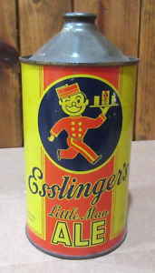 Nice  IRTP Esslinger's Little Man Ale Quart Cone Top Beer Can Philadelphia PA