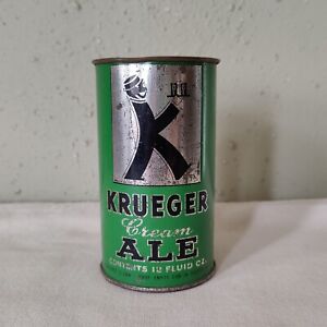 Krueger Beer Cream Ale Flat Top Can Mug Cup 12 Ounce IRTP Rare Can Decent Cond