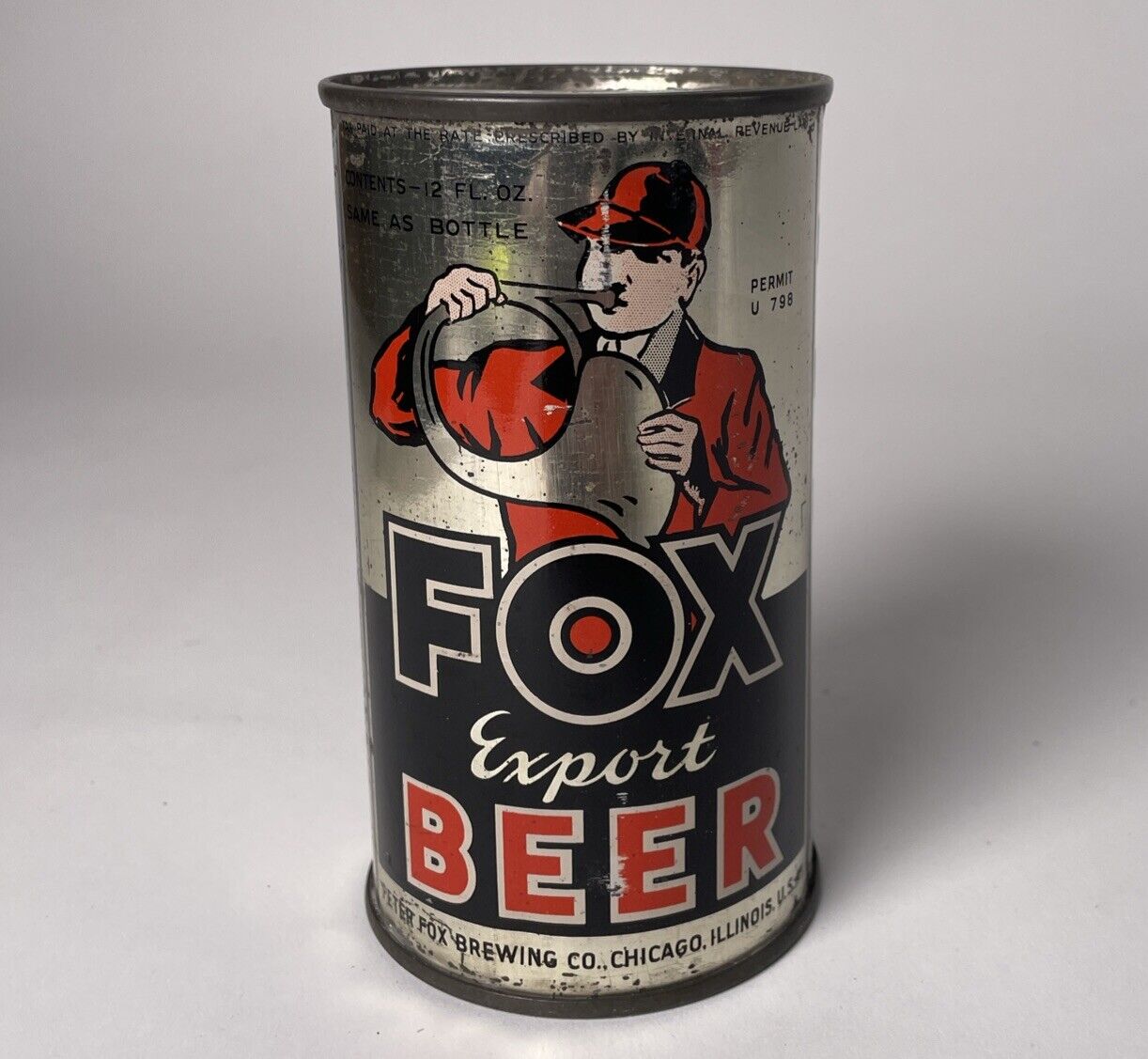 Fox Export Beer Peter Fox Brewing Chicago Illinois OI Flat Top- Restored