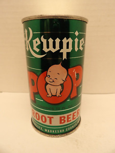 KEWPIE POP ROOT BEER PRE ZIP FLAT TOP SODA CAN MAMMOTH SPRING SUSSEX WAUKESHA WI