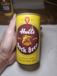 New  Hulls Bock 2 Panel 12oz Flat Top Beer Can Empty Can Nice COND