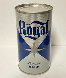 ROYAL PREMIUM BEER flat top can from CHICAGO IL  RARE ENAMEL VERSION IMMACULATE!