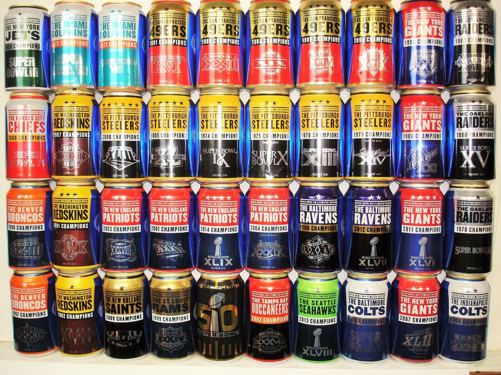 BUD LIGHT “2015 NFL KICKOFF FOOTBALL COMPLETE SET?” (40 DIFF) ALUMINUM Beer Cans